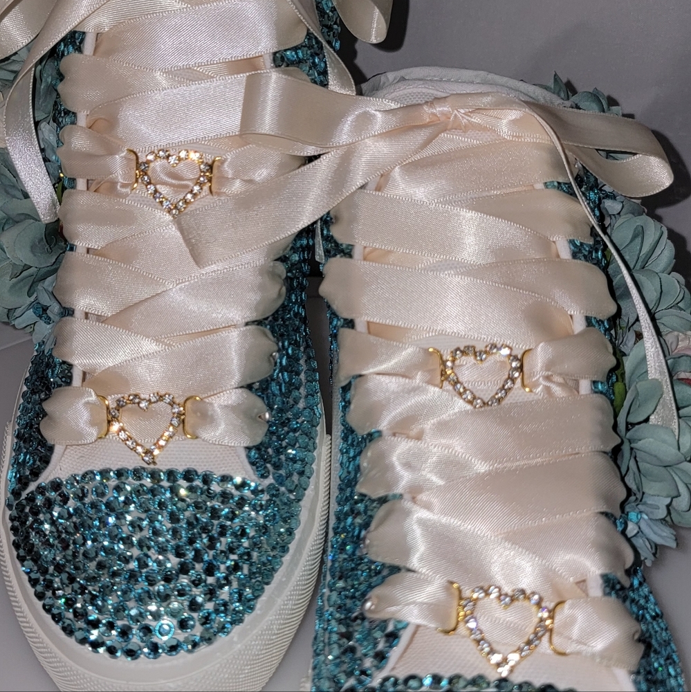 Elegant Crystal Embellished Sneakers - Picture 9 of 12